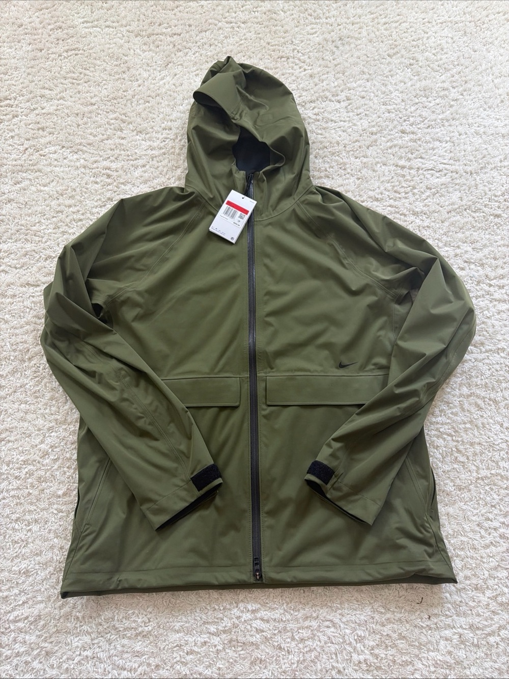 Nike Olive Green Hooded Performance Jacket